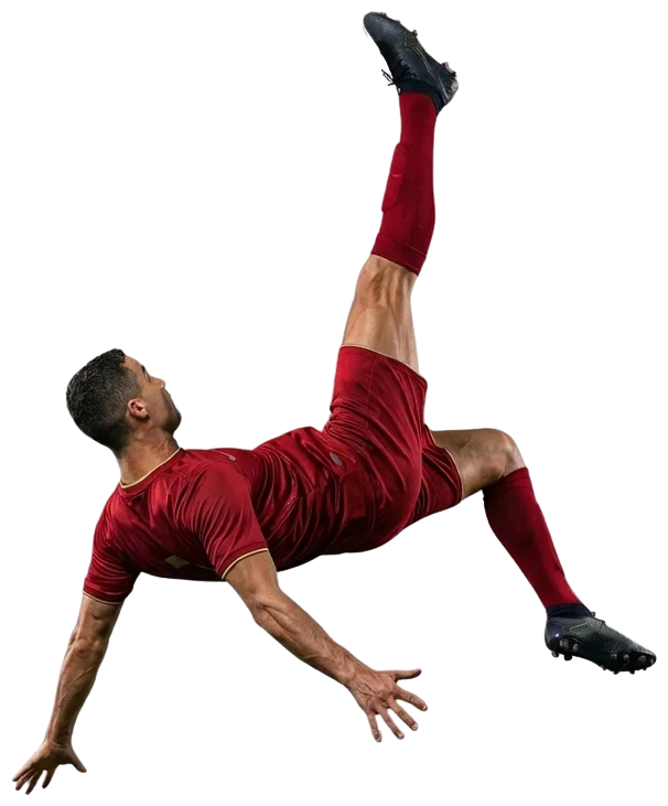 Player performing bicycle kick